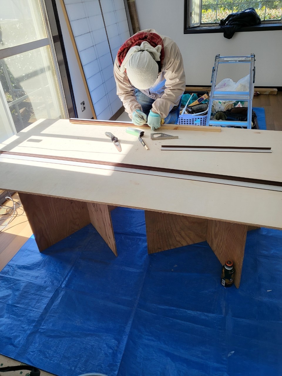 階段CF張替及び滑り止め設置